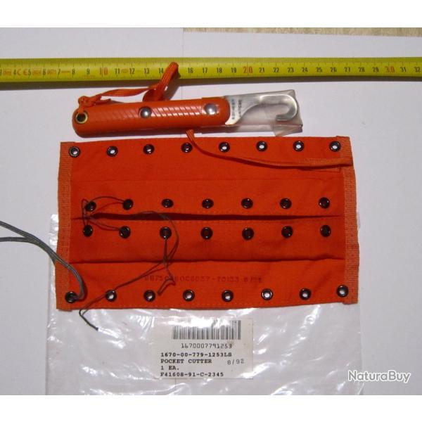 couteau coupe sangle de survie de l'US AIr force et parachutistes