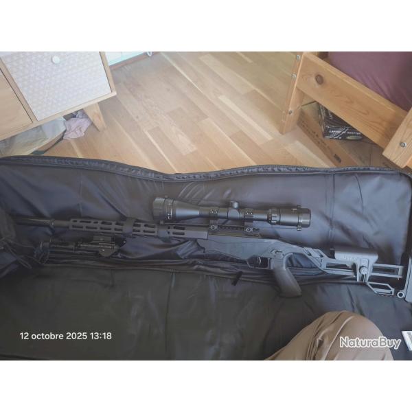 Carabine a verrou Ruger prcision rimfire 22lr crosse chassis 10 coups + Pack Sniper