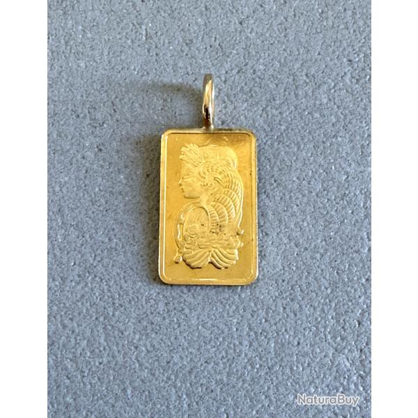 Pendentif Lingot or 2,5 g mont� en pendentif - Suisse - 24 carats - PAMP