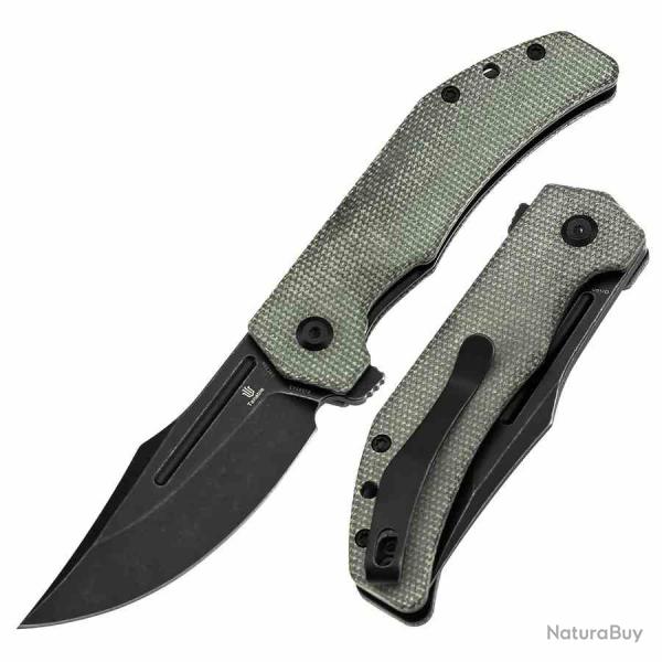 Couteau Tenable Orion Green Lame Acier 14C28N Manche Micarta Liner Lock IKBS TB1089A3