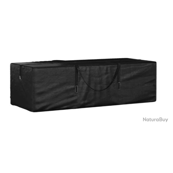 Sac rangement coussins jardin noir 135x40x55 cm PE pratique protection extrieur