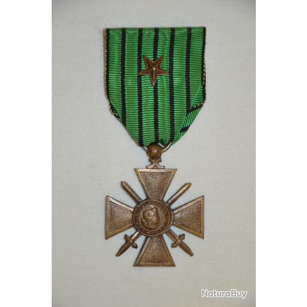 CROIX DE GUERRE 1939/1940-CITATION- FRENCH WAR CROSS 2�WW-RUBAN ETAT FRANCAIS 1940-1944