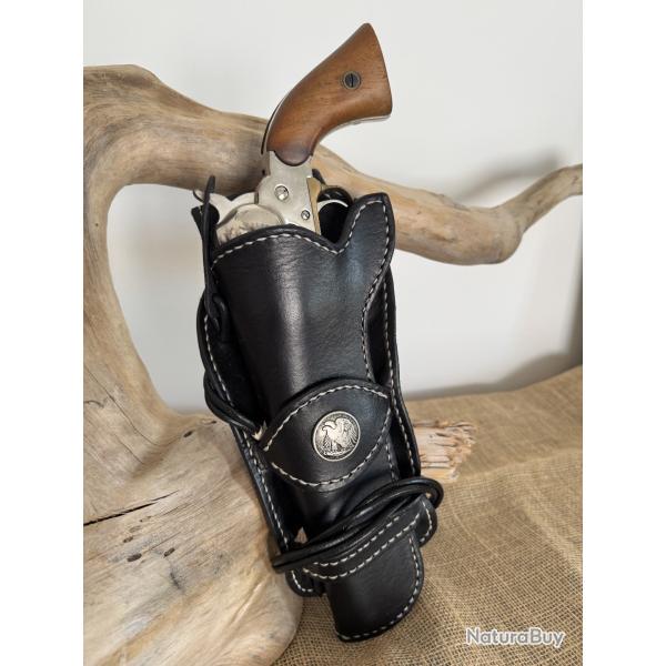 Holster en cuir pour revolvers de type Colt SAA 1873, Remington 1858. Gaucher N�04