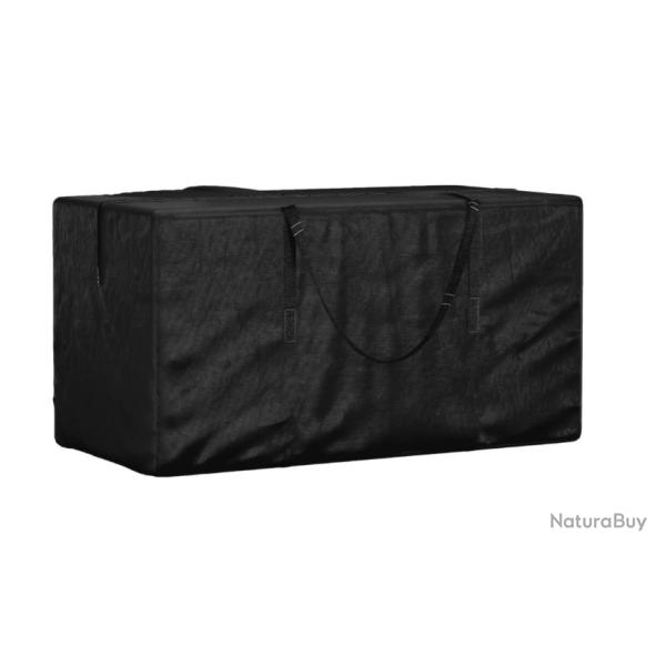 Sac rangement coussins jardin noir 150x75x75 cm PE pratique protection extrieur