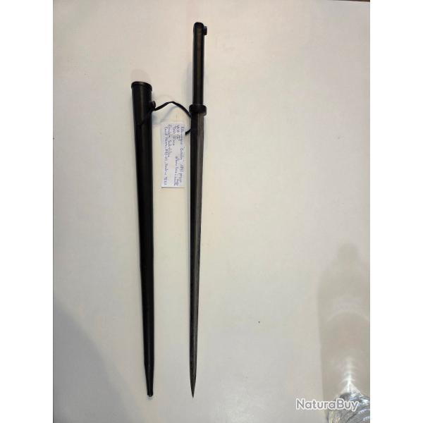 Baionnette Ersatz Ersoc mle 1898 poign�e lisse et lame � douille anglaise 1853