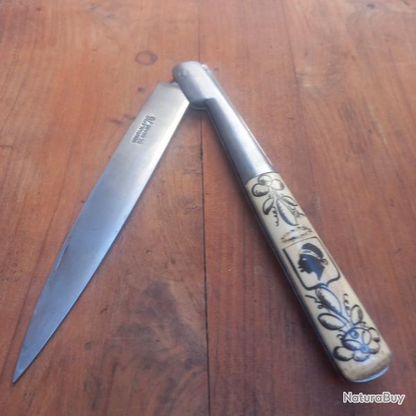 Trs Trs Grand Couteau CORSE VENDETTA 37,50 cm VRITABLE BERNARD 76 Manche en OS