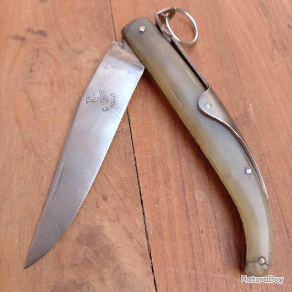 Joli Couteau  palme LA BARGE Manche en Corne