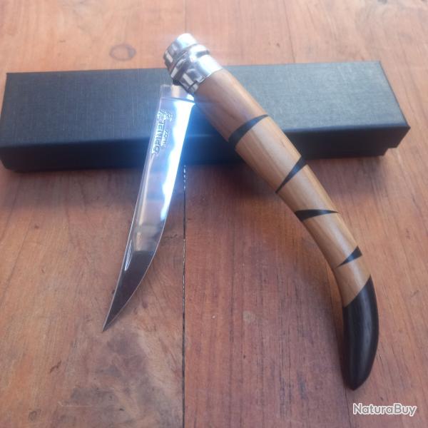 Joli Couteau OPINEL N10 INOX FFIL Manche en Bois de Olivier/bne