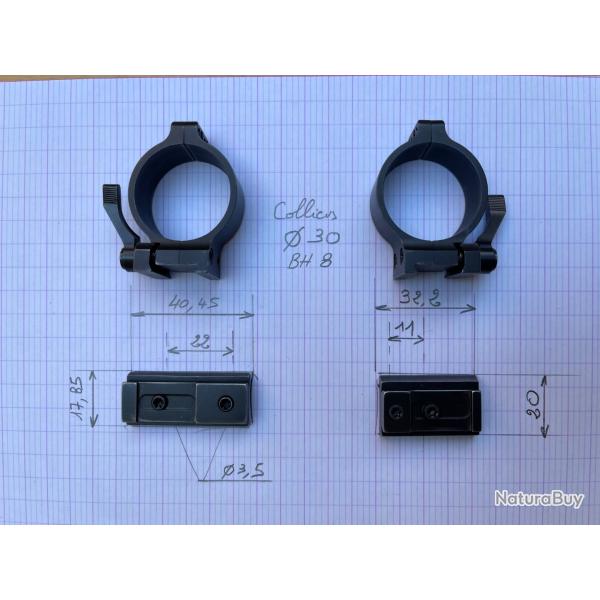 MONTAGE AMOVIBLE EN ACIER POUR LUNETTE D 30