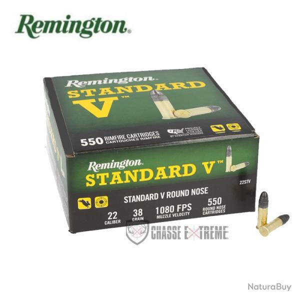 550 Cartouches REMINGTON Standard V 38Gr Cal 22Lr Ogive Tte Arrondie Plomb