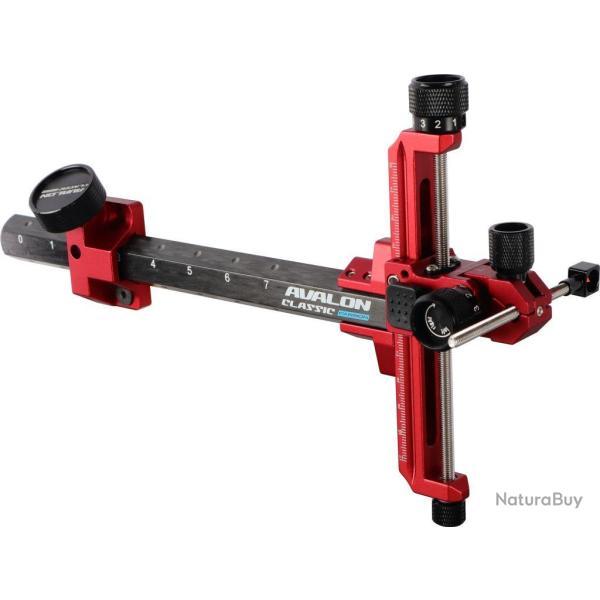 AVALON - Viseur CLASSIC CARBON GAUCHER (LH) NOIR ET ROUGE