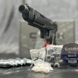 PACK DÉCOUVERTE PRÊT A TIRER  PISTOLET CANIK RIVAL CO2 C50 BLACK