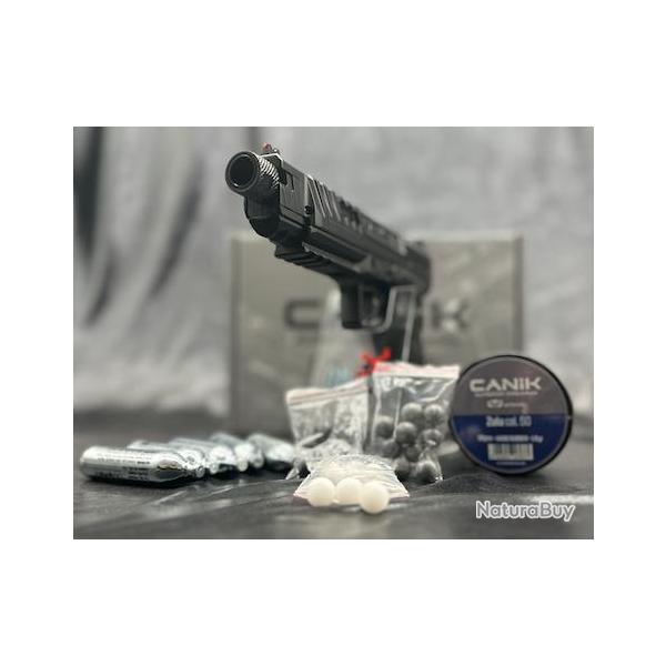 PACK D�COUVERTE PR�T A TIRER  PISTOLET CANIK RIVAL CO2 C50 BLACK