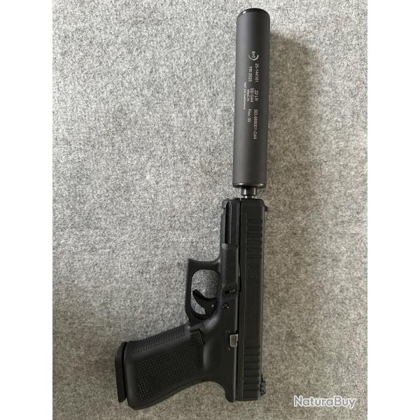 Pistolet GLOCK 44 Filet Gen5 FS cal.22Lr + Silencieux BRUGGER & THOMET HP22 M9x0.75