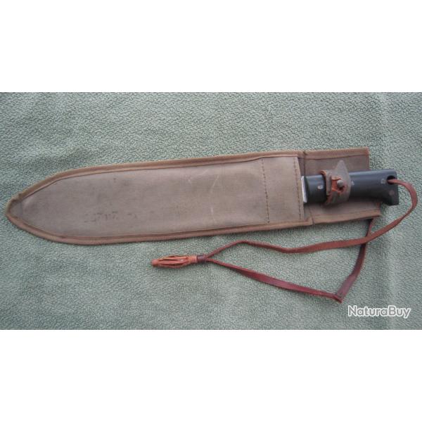 US/USMC WW2 MACHETTE LEGITIMUS COLLINS & CO DATEE 1944 + ETUI D'ORIGINE TOILE