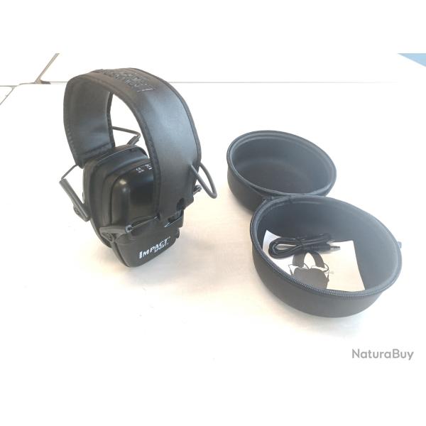 Enchre a partir de 1 euros casque antibruit lectronique impact sport avec housse de rangement noir