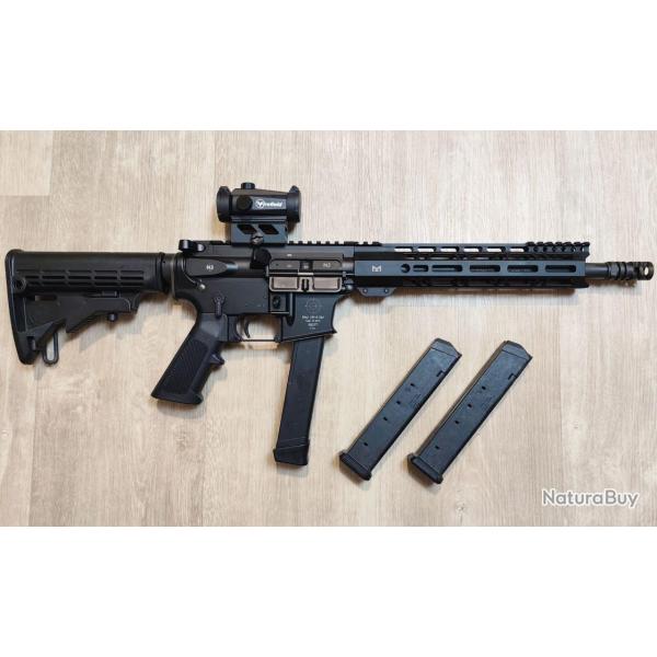 Carabine semi-automatique NUOVA JAGER AR15 GM - Cal. 9x19 - 12,5" + Point rouge (Occasion TBE)