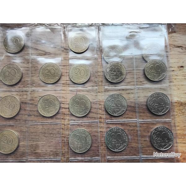 Pi�ces de monnaie de 20 centimos de francs Lagriffoul.