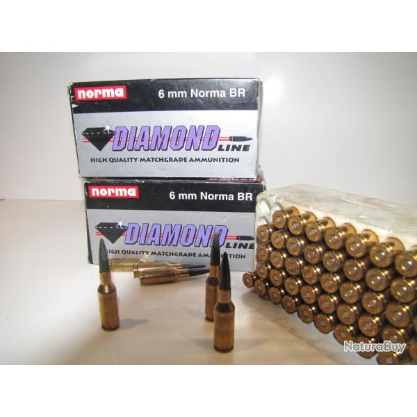 Lot de 3 boites (150 ctg) cartouches Norma 6mm BR