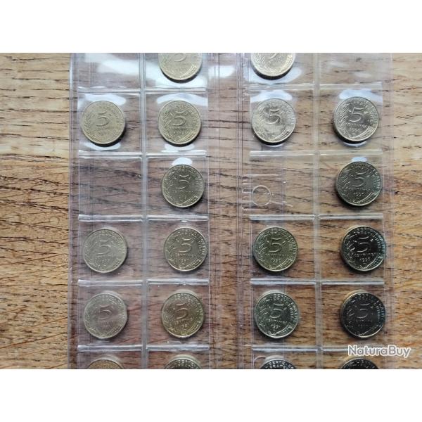 Pi�ces de monnaie de 5 centimes de francs Lagriffoul.