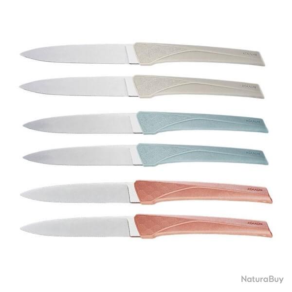 Coffret 6 couteaux de table Florinox "Kiana" manches assortis KIA6.AS