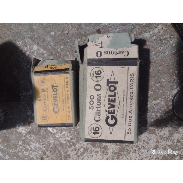 CARTON GEVELOT CALIBRE 16