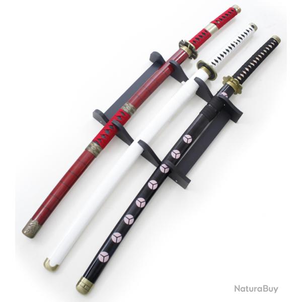 Pack 3 Katanas Tranchants Zoro One Piece Sabre Lame Maru Repliksword