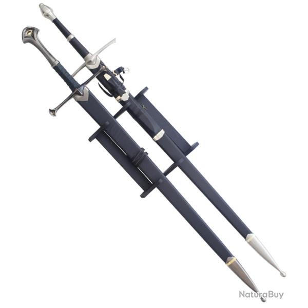 Pack 2 Epees Anduril et Strider Aragorn + Support Repliksword