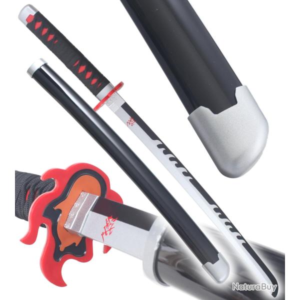 Demon Slayer Katana Tanjiro Kamado V2 Epee en Bois Kimetsu no Yaiba Sabre - 80cm Repliksword