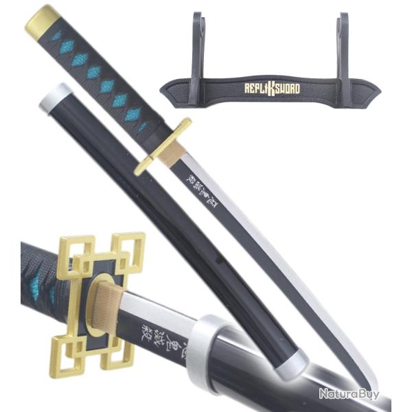 Demon Slayer Mini Katana Muichiro Tokito Epee en Bois Kimetsu no Yaiba Sabre - 45cm Repliksword