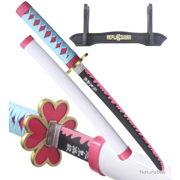 Demon Slayer Mini Katana Mitsuri Kanroji Epee en Bois Kimetsu no Yaiba Sabre White Edition - 45cm Re