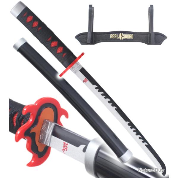 Demon Slayer Mini Katana Tanjiro Kamado V2 Epee en Bois Kimetsu no Yaiba Sabre - 45cm Repliksword