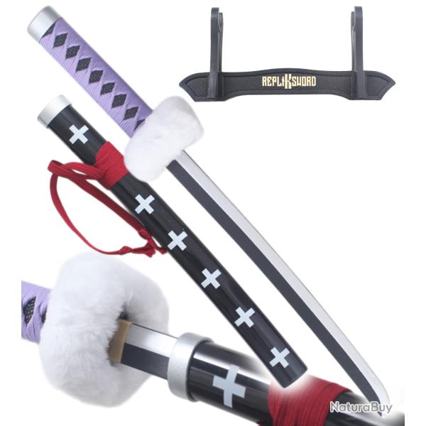 One Piece Mini Katana Trafalgar Law en Bois Epee Sabre Violet - 45cm Repliksword