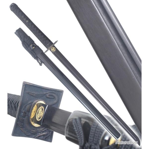 Danzan Katana Ninja en Bois Epee Sabre Shinobi - Lame Bois Wenge Noire Repliksword