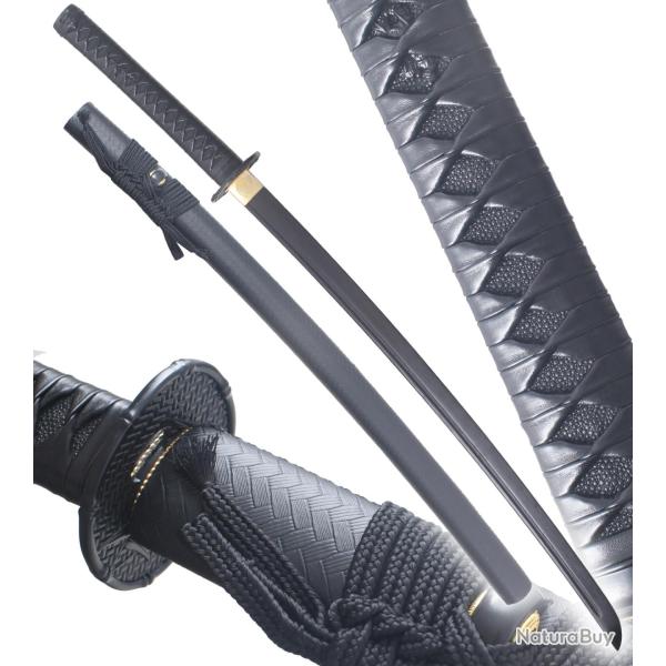 Danzan Katana en Bois Noir Epee Sabre Katana Bambou Japonais Epee - Lame Bois Wenge Noire Replikswor