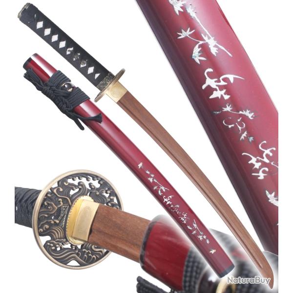 Danzan Wakizashi Sakura Epee en Bois Sabre Entrainement Wakizashi Japonais - Lame Bois Wenge Repliks