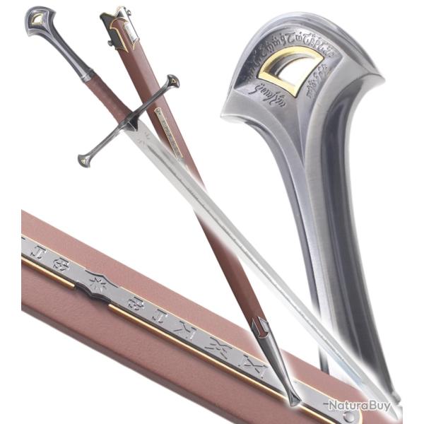 Le Seigneur des Anneaux Epee Anduril + Fourreau Aragorn Epee Decoration Edition Brown Repliksword