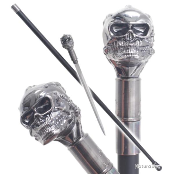 Canne Epee Death Canne Tete de Mort Canne de Marche Repliksword