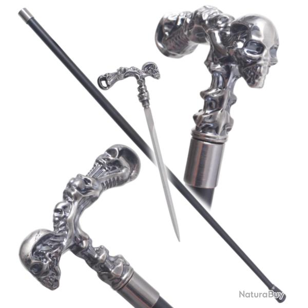 Canne Epee Death Head Canne de Marche Decoration Repliksword
