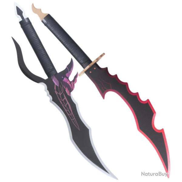 Pack 2 Dagues Solo Leveling Poignard Sung Jinwoo Epee en Bois Couteau Cosplay Decoration - Lame en B