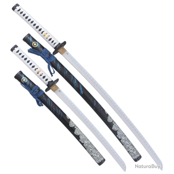 Pack Katana et Wakizashi de Jin Sakai Repliques Sabres Ghost of Tsushima Cosplay - Lame en Bois Repl