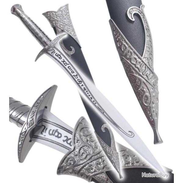 Frodon Epee Le Seigneur des Anneaux Sting Dague Bois + Fourreau Cosplay Couteau Decoration Replikswo