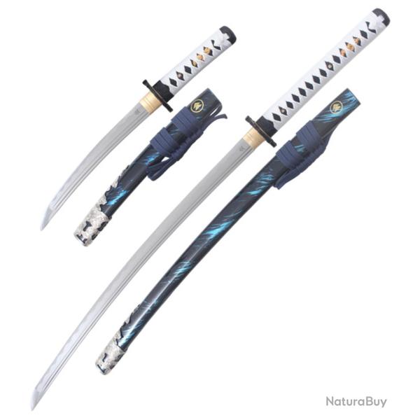 Ghost of Tsushima Pack Katana et Tanto Tranchant Epee Jin Sakai Sabre Practical Lame Maru 1045 Repli