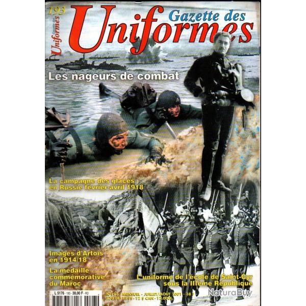 gazette des uniformes 193, nageurs de combat , artois 14-18, uniforme saint-cyr, m�daille du maroc