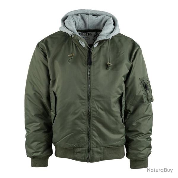 Blouson Bombers MA1  capuche Couleur Kaki