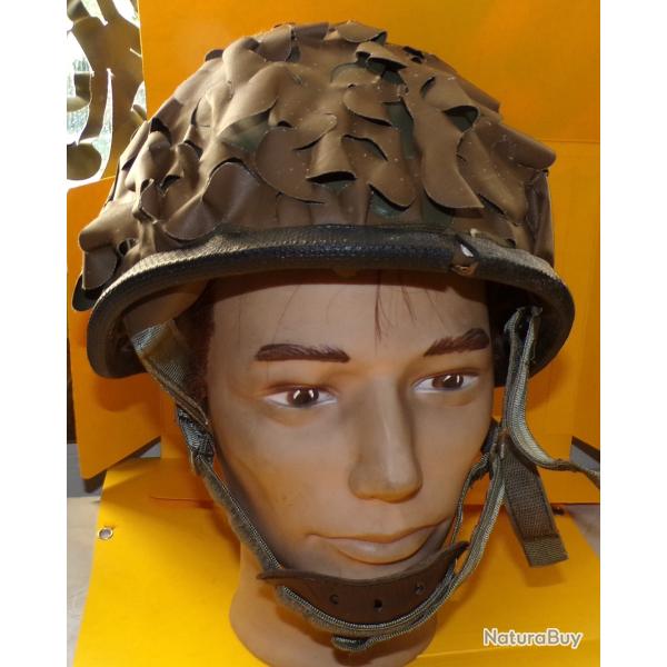 CASQUE MILITAIRE LOURD MODELE F1 DE L'ARMEE FRANCAISE DE 1986  , FABRICATION FRANCAISE  DUNOIS  A C