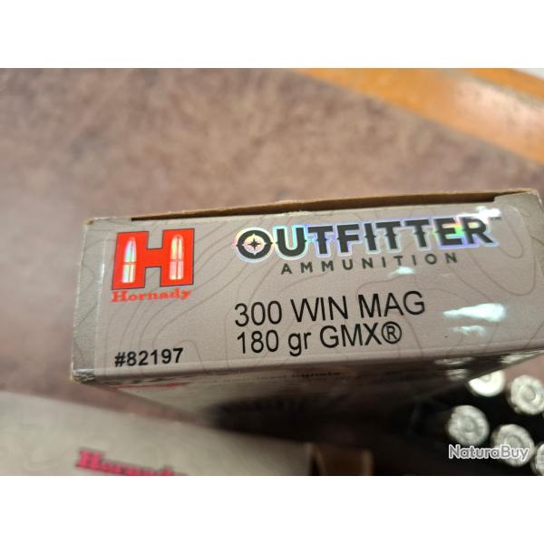 36 balles Hornady Outfitter cal .300 Winchester 180 gr GMX