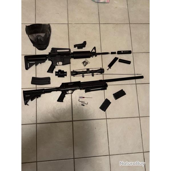 Lots 2 r�plique airsoft m4 et sniper US