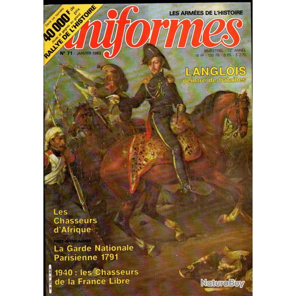 revue uniformes 71, chasseurs d'afrique, garde nationale 1791, chasseurs de la france libre, cocarde