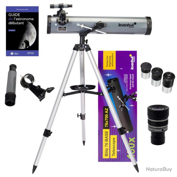 Pack T�lescope Levenhuk Blitz 76 BASE avec zoom, guide de d�marrage et accessoires